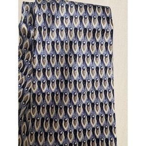 Stonehenge Men's 100% Silk Necktie Handmade Tie Made In USA Navy Blue Geometric